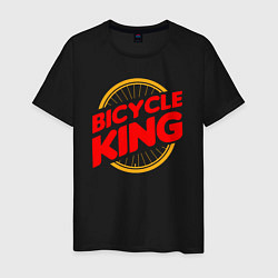 Футболка хлопковая мужская Велосипедный король, цвет: черный