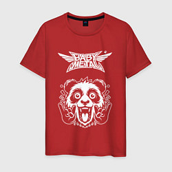 Футболка хлопковая мужская Babymetal rock panda, цвет: красный