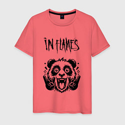 Футболка хлопковая мужская In Flames - rock panda, цвет: коралловый