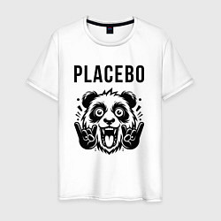 Футболка хлопковая мужская Placebo - rock panda, цвет: белый