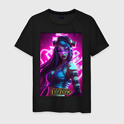 Футболка хлопковая мужская League Of Legends Akali Kda, цвет: черный