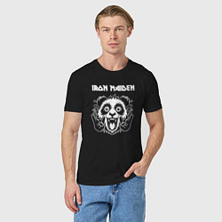 Футболка хлопковая мужская Iron Maiden rock panda, цвет: черный — фото 2