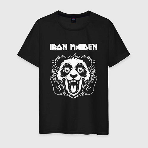 Мужская футболка Iron Maiden rock panda / Черный – фото 1