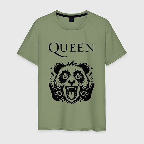 Мужская футболка Queen - rock panda / Авокадо – фото 1