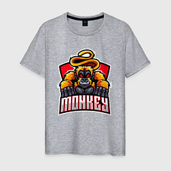 Футболка хлопковая мужская Monkey team, цвет: меланж