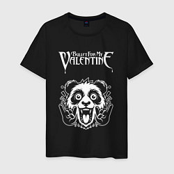 Футболка хлопковая мужская Bullet For My Valentine rock panda, цвет: черный