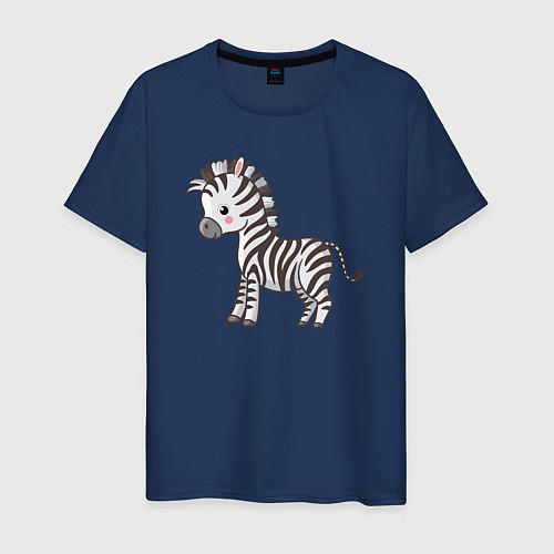 Мужская футболка Маленькая зебра / Тёмно-синий – фото 1