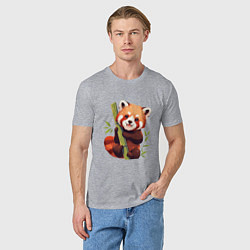 Футболка хлопковая мужская The Red Panda, цвет: меланж — фото 2