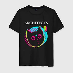 Футболка хлопковая мужская Architects rock star cat, цвет: черный