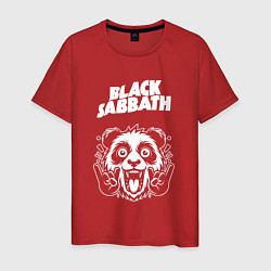 Футболка хлопковая мужская Black Sabbath rock panda, цвет: красный