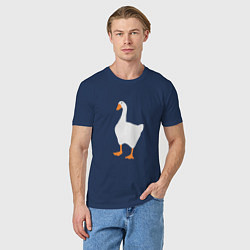 Футболка хлопковая мужская Untitled goose game honk, цвет: тёмно-синий — фото 2