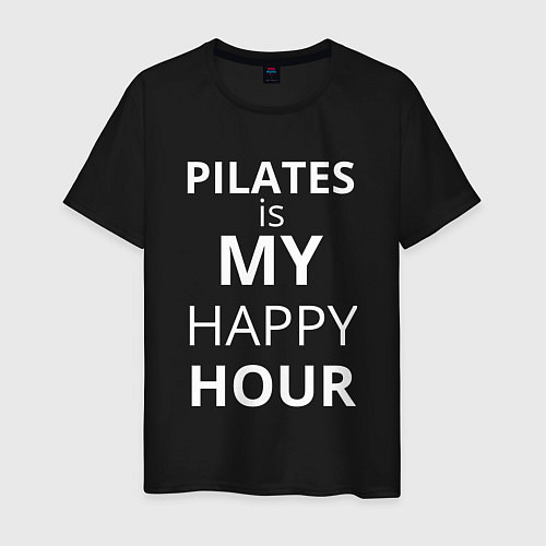 Мужская футболка Pilates is my happy hour -  пилатес мой любимый ча / Черный – фото 1