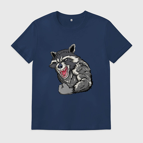 Мужская футболка Raccoon / Тёмно-синий – фото 1