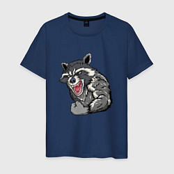 Футболка хлопковая мужская Raccoon, цвет: тёмно-синий