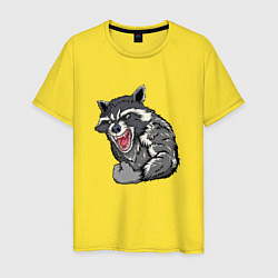 Футболка хлопковая мужская Raccoon, цвет: желтый