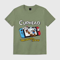 Футболка хлопковая мужская Switch cuphead, цвет: авокадо