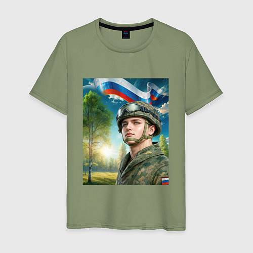 Мужская футболка На защите Отчизны / Авокадо – фото 1