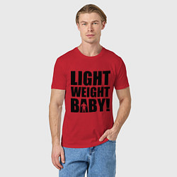 Футболка хлопковая мужская Light weight baby, цвет: красный — фото 2