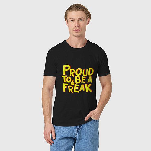 Мужская футболка Proud to be a freak / Черный – фото 3