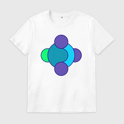 Футболка хлопковая мужская Геометрия из окружностей, цвет: белый