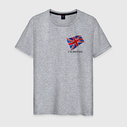 Футболка хлопковая мужская Im British - motto, цвет: меланж