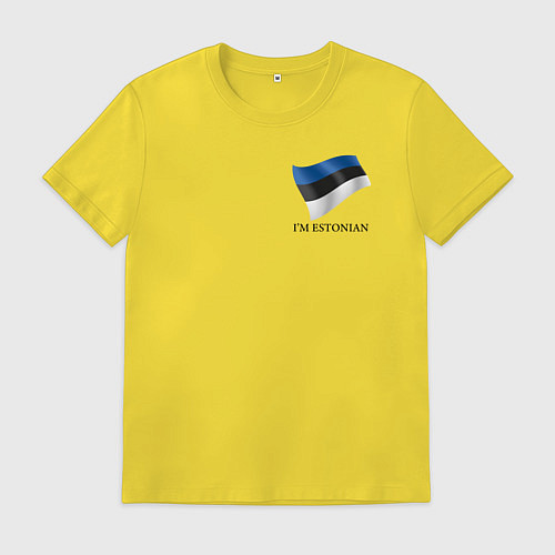 Мужская футболка Im Estonian - motto / Желтый – фото 1