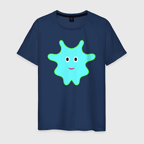 Мужская футболка Неоновый персонаж / Тёмно-синий – фото 1