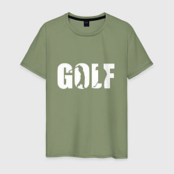 Футболка хлопковая мужская Гольф арт, цвет: авокадо