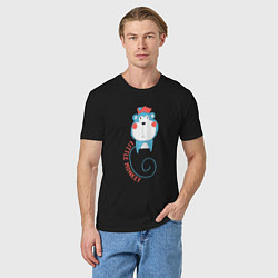 Футболка хлопковая мужская Little monkey, цвет: черный — фото 2