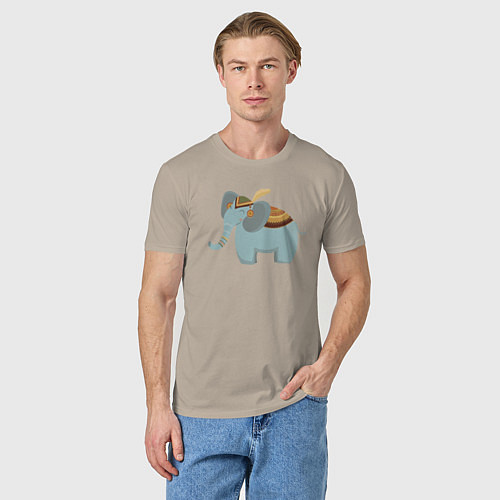 Мужская футболка Cute elephant / Миндальный – фото 3