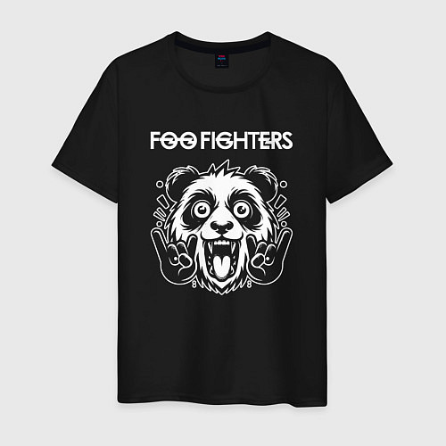 Мужская футболка Foo Fighters rock panda / Черный – фото 1