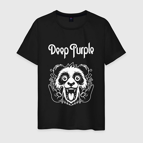 Мужская футболка Deep Purple rock panda / Черный – фото 1