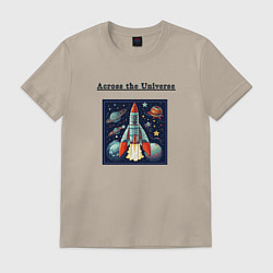 Футболка хлопковая мужская Across the Universe for ever, цвет: миндальный