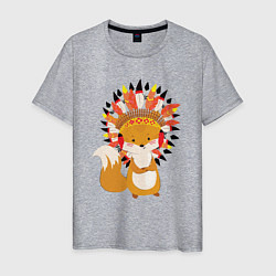 Футболка хлопковая мужская Fox indian, цвет: меланж