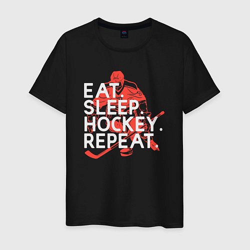 Мужская футболка День хоккеиста / Черный – фото 1
