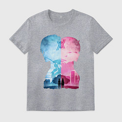 Футболка хлопковая мужская Милый во Франксе Хиро, цвет: меланж