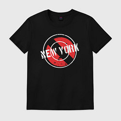 Футболка хлопковая мужская New York seal, цвет: черный