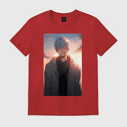 Футболка хлопковая мужская Тэцуя Куроко, цвет: красный