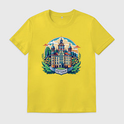 Футболка хлопковая мужская Город Потсдам, цвет: желтый