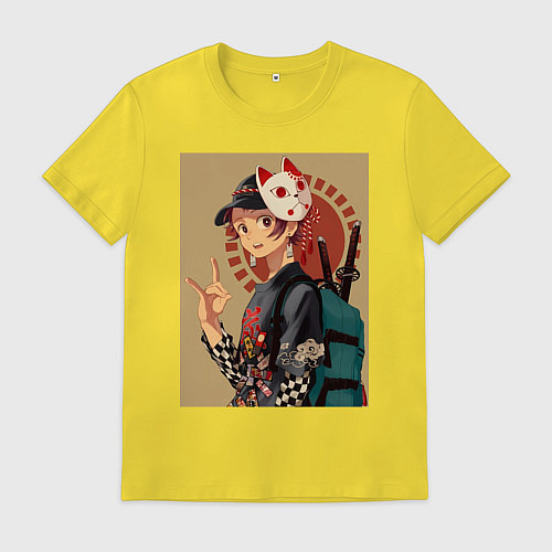 Мужская футболка Тандзиро Камадо Арт / Желтый – фото 1