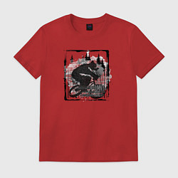 Футболка хлопковая мужская Золотая осень на колёсах, цвет: красный