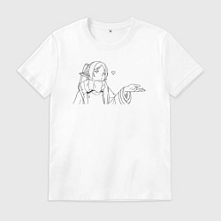 Футболка хлопковая мужская Фрирен волшебница, цвет: белый