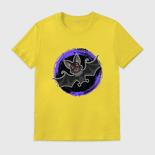 Мужская футболка Мультяшная летучая мышь / Желтый – фото 1
