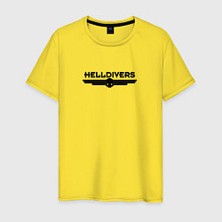 Футболка хлопковая мужская Helldivers Logo, цвет: желтый