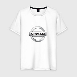 Футболка хлопковая мужская Nissan logo, цвет: белый