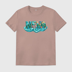 Футболка хлопковая мужская Река Нева, цвет: пыльно-розовый