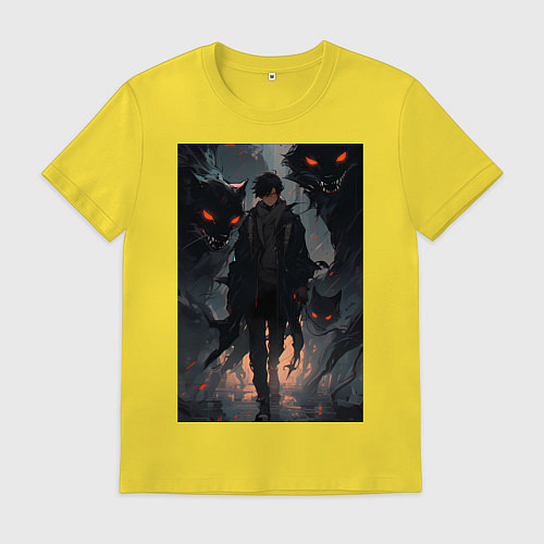 Мужская футболка Мэгуми Фусигуро арт Магическая битва / Желтый – фото 1