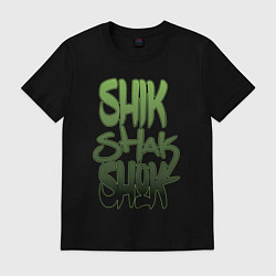 Футболка хлопковая мужская Shik shak shok - в стиле граффити, цвет: черный