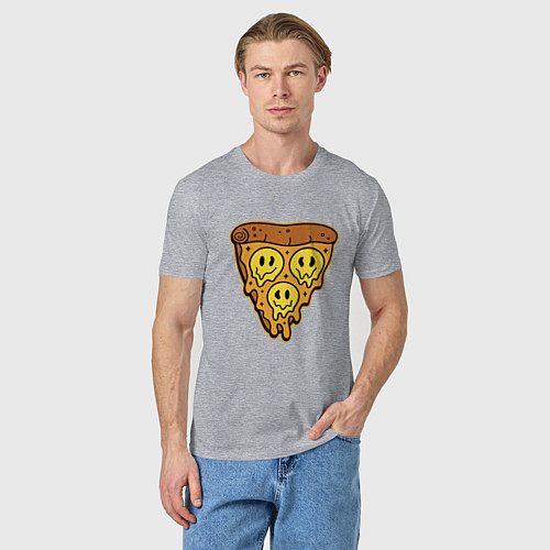 Мужская футболка Happy nation pizza / Меланж – фото 3