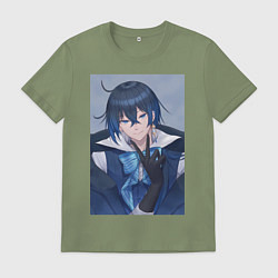 Футболка хлопковая мужская Ванитас в костюме, цвет: авокадо